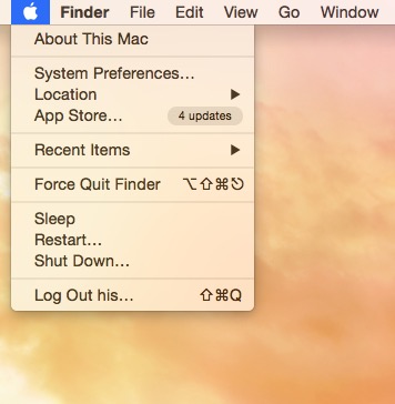 Apple Menu and System Preference Screen on Mac