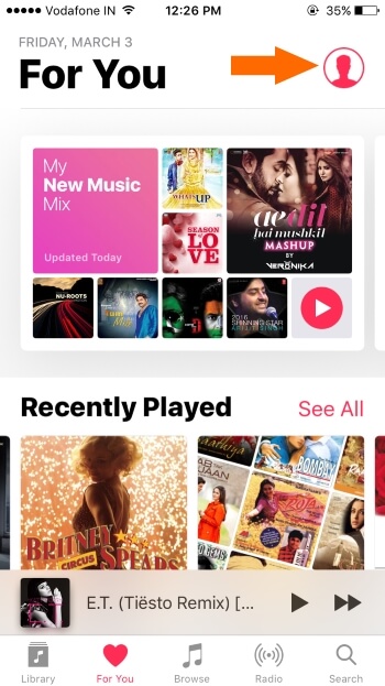 Apple music Profile on iPhone or ipad