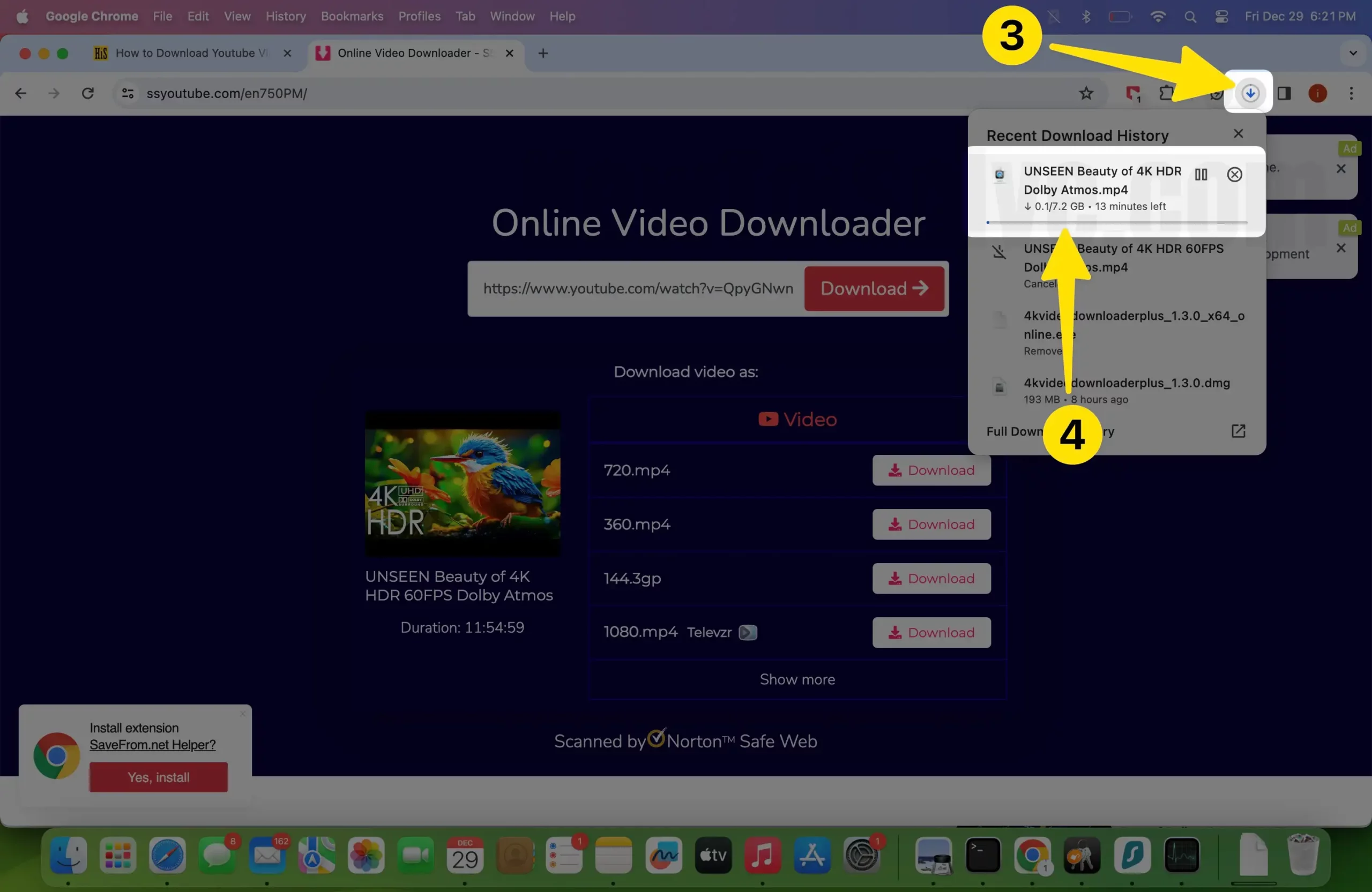 Select the download video to process on mac