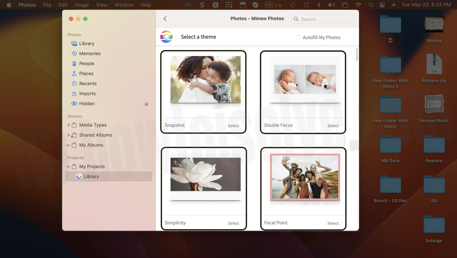 6 Select Theme for Card on Mac