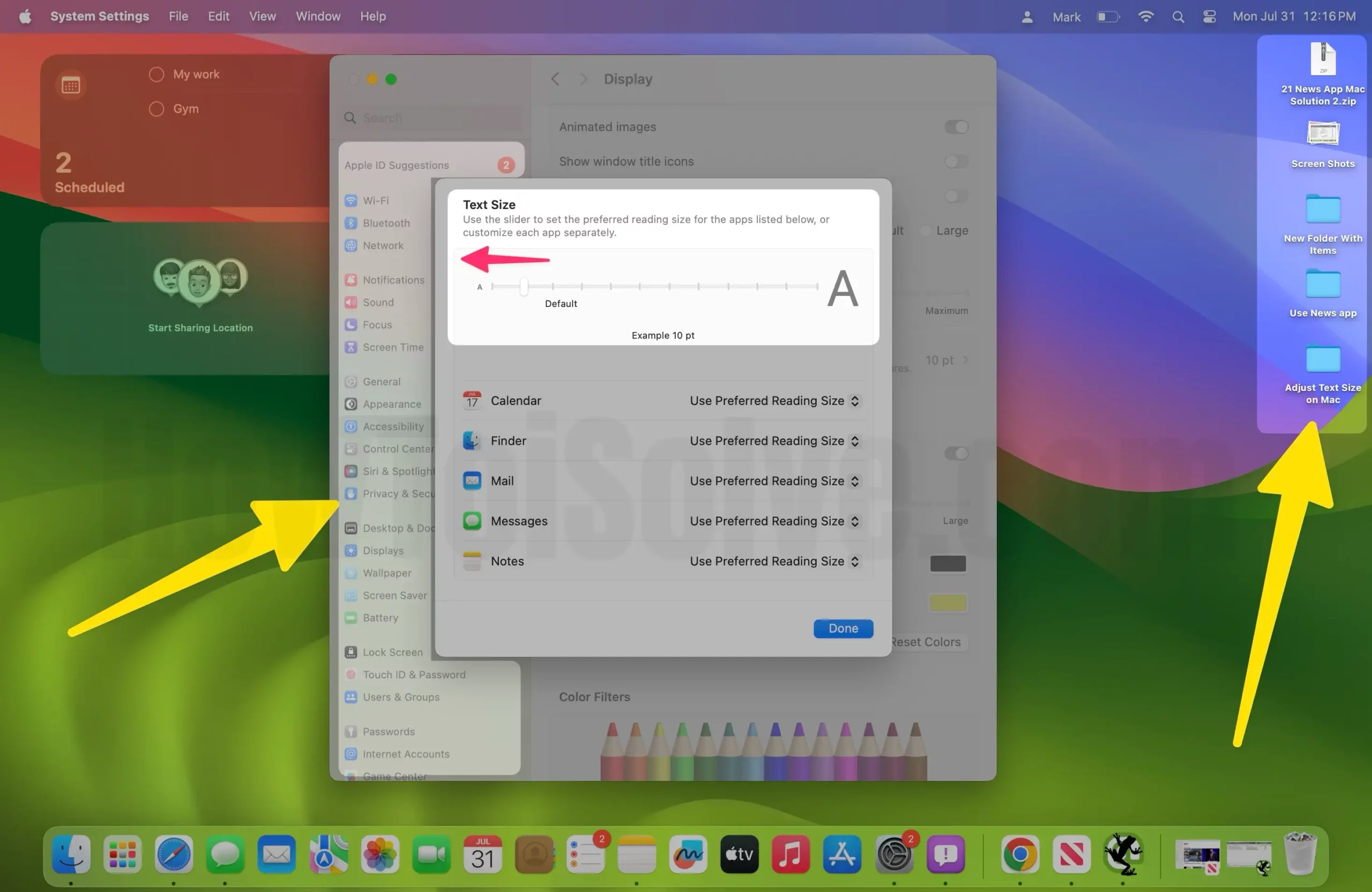 Change desktop icon size on mac