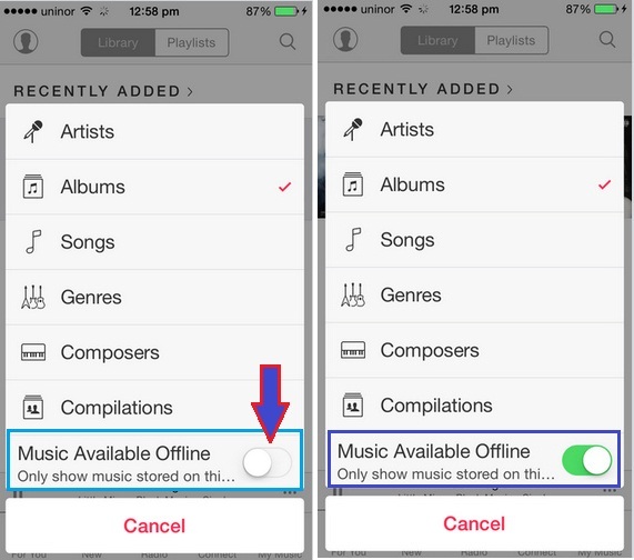How to find offline Music on iOS – On newly Music app