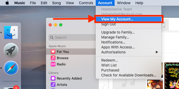 View Apple Music Account on Mac on Music App