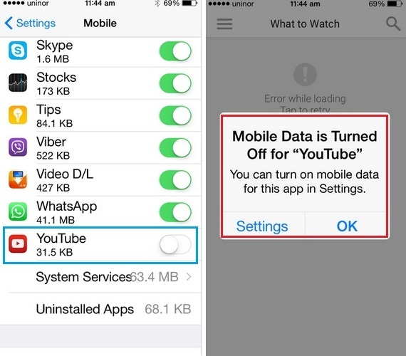 how to stop apps using mobile data on iPhone 6, 6 plus: iOS 8