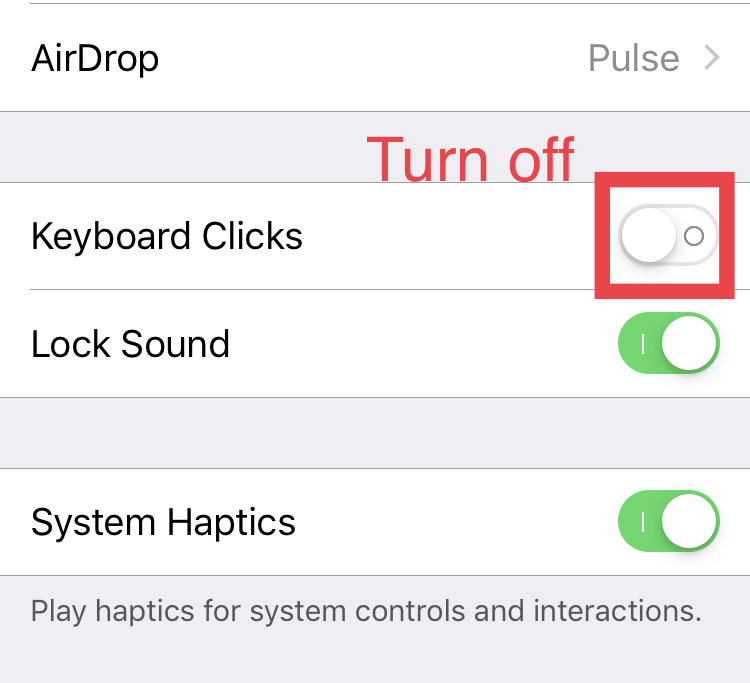 Turn off or disable keyboard typing sound or beep on iPhone