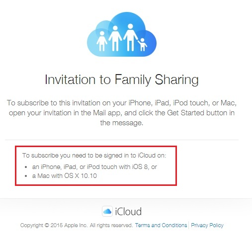 Request through Email for add apple ID in family sharing