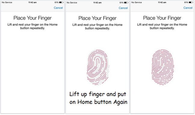 Scan your Finger and add for Touch ID