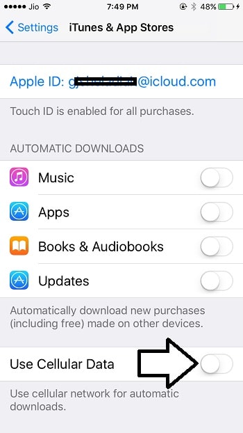 6 Disable or stop cellular data for iTunes