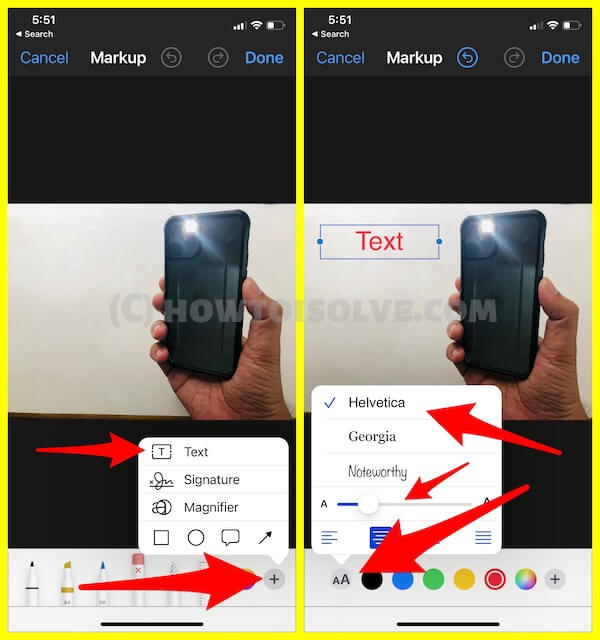 Add Text on iPhone Photo with Different text size and Style on iphone