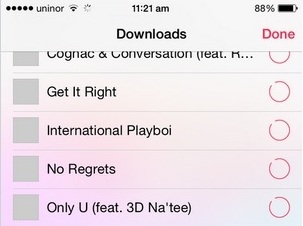See all song downloading in your iOS device
