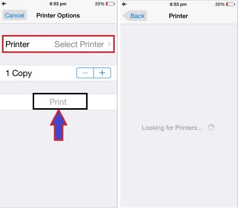Printer icon appear between Slideshow and Assign to Contact