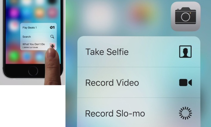 How to use 3D touch in iPhone 6S and iPhone 6S Plus