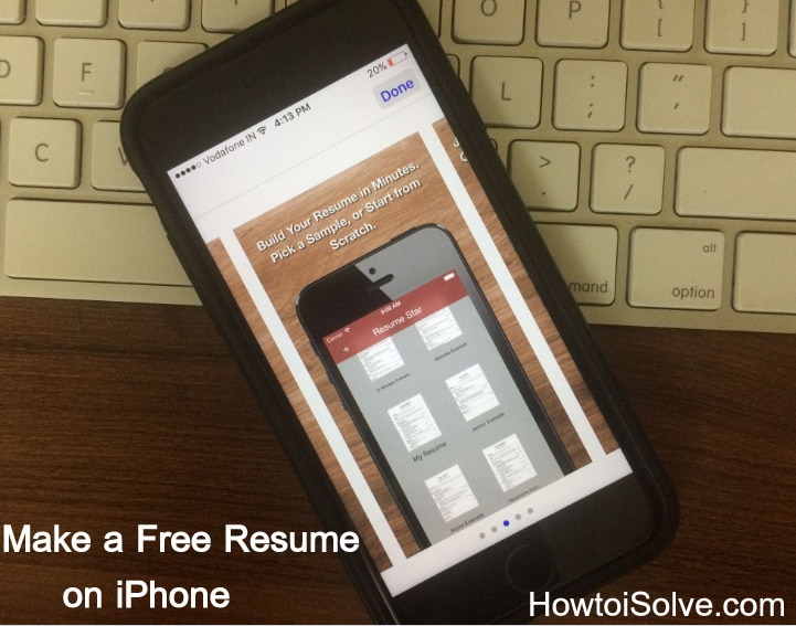 make a resume on phone