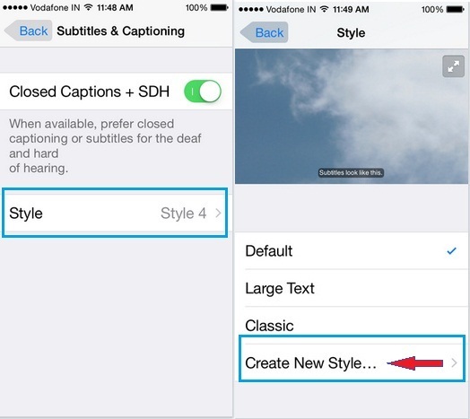 Steps how to Change YouTube Video Caption font color on iOS 9