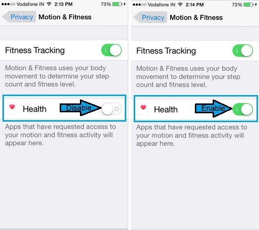 Follow given Alternate fix if health app not counting steps on iPhone 6, 6 Plus, iPhone 5,5S,5C,4S