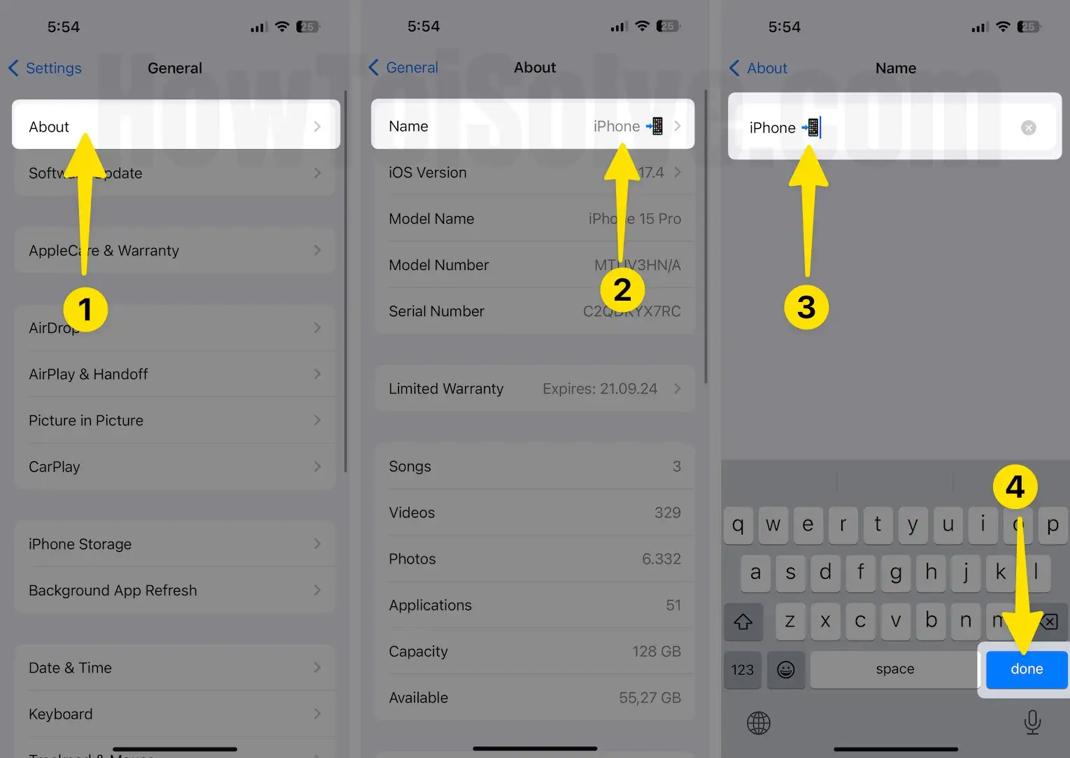 Click about tap name to change tap on done on iPhone