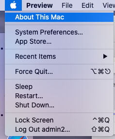 About this mac on MacBook Mac