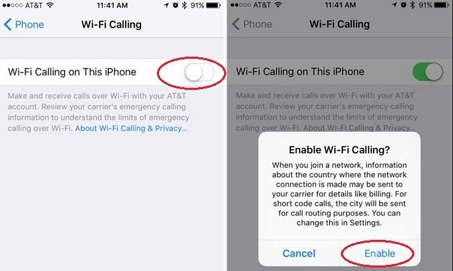 How to Turn on Wi-Fi calling on iPhone 6S, 6S Plus, iPhoen 5S, iphone 5C