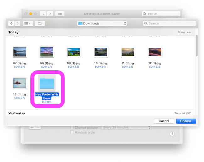 Import Folder for Desktop Background on MacBook