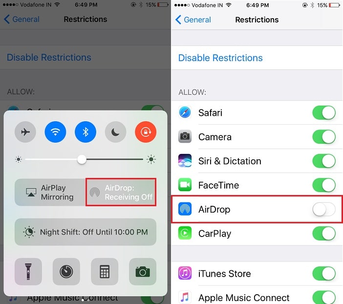 1 Disable AirDrop Restriction on iPhone iPad
