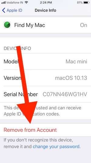 how to sign out from apple id remotely