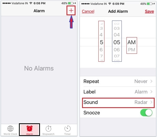 How to set alarm on iPhone 6 to a song 