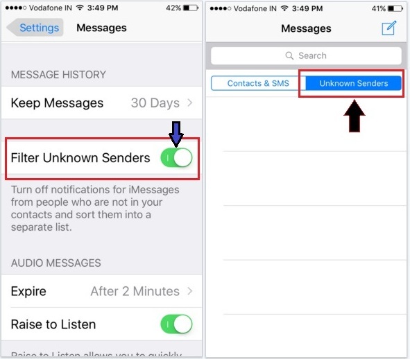 How to filter iMessage from unknown senders on iPhone 6S, 6S Plus