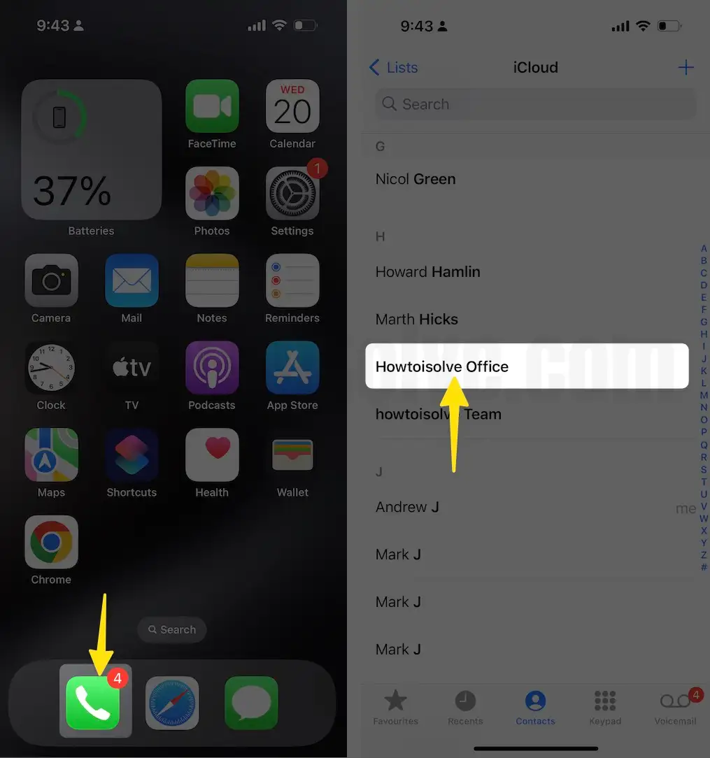 Find Contact from photos app on iPhone 1