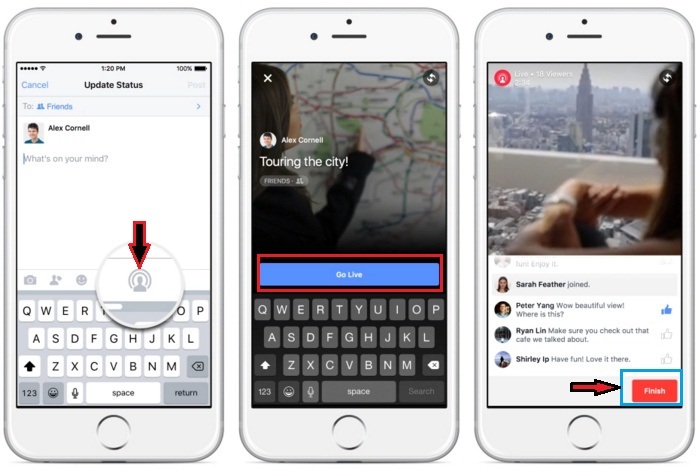 How to Share a live Video on Facebook iPhone: iOS 9 