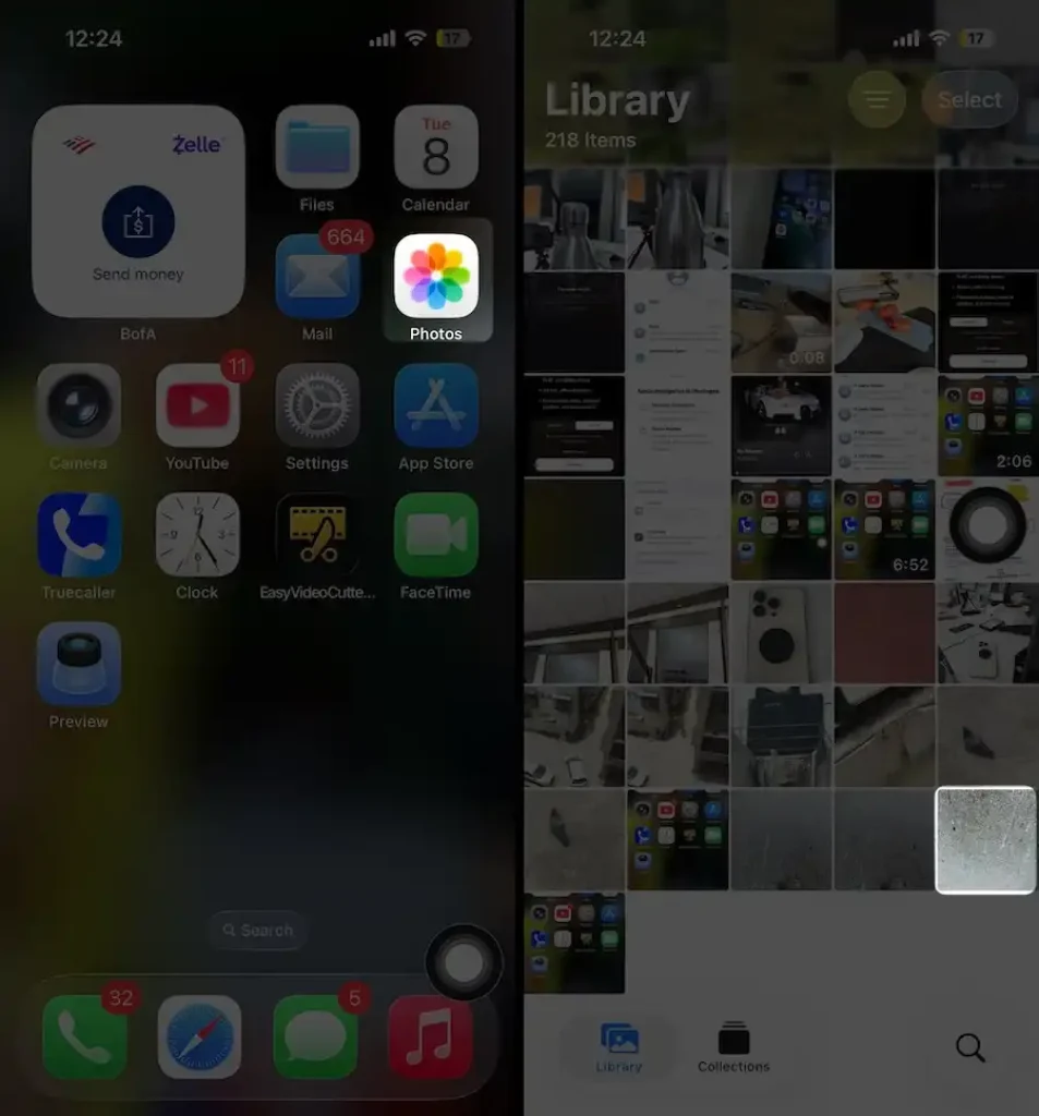 open photos app and choose a picture which are 48p
