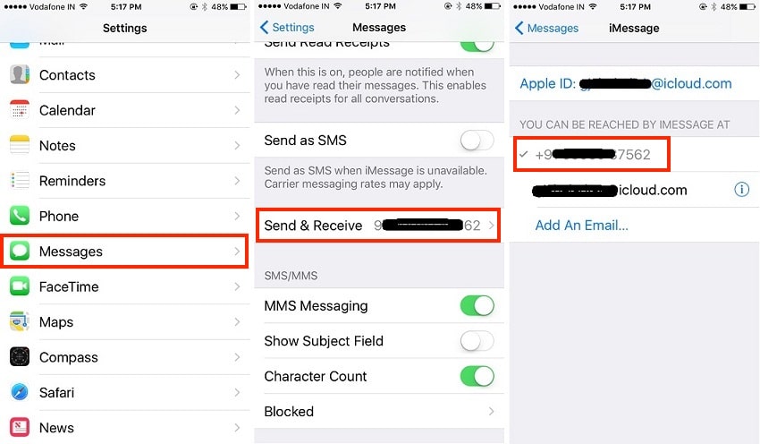 1 Change iMessage Email or Number