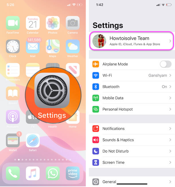 Apple Watch Profile settings on iPhone