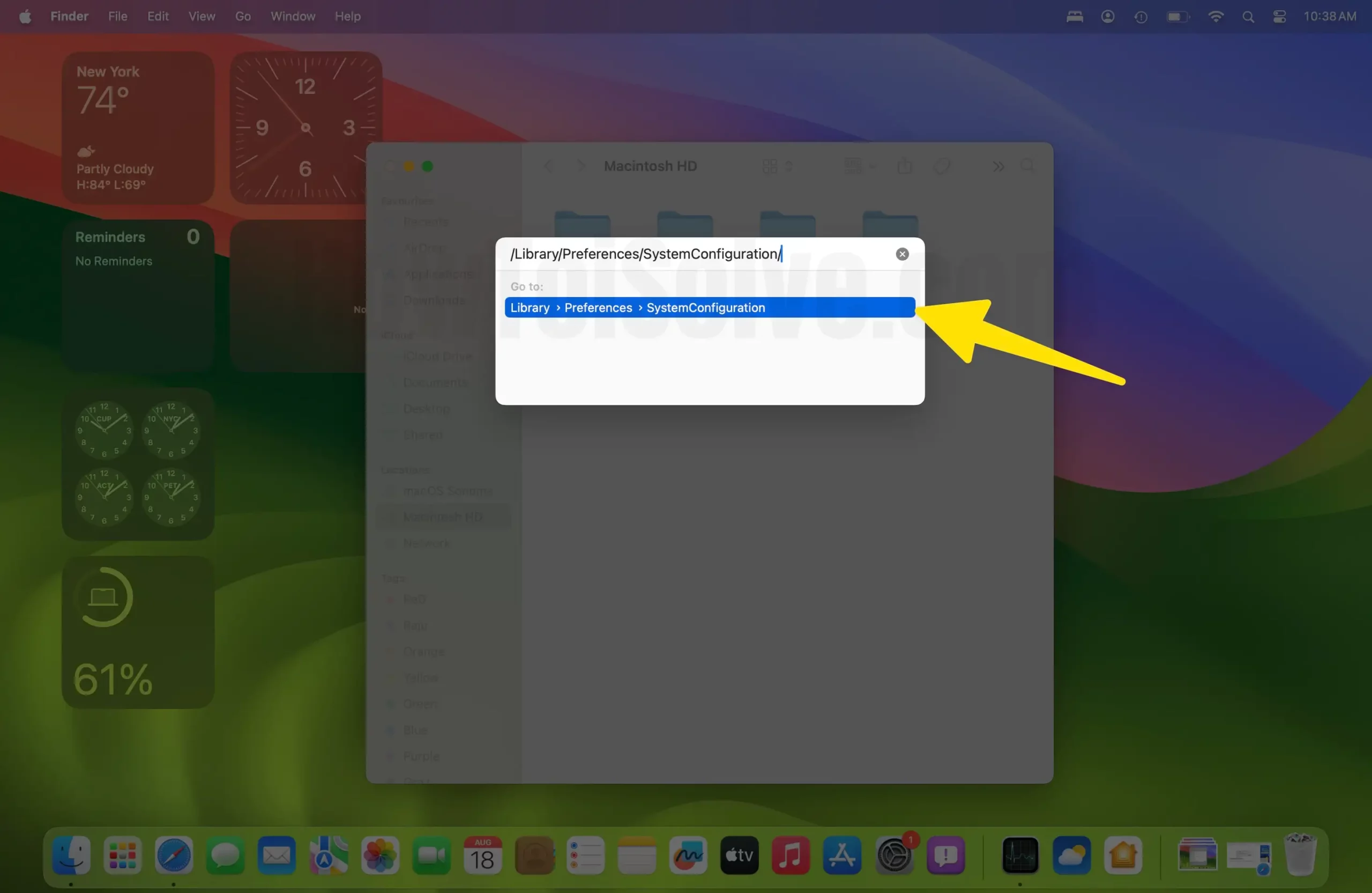 Open System Configuration Folder on Mac