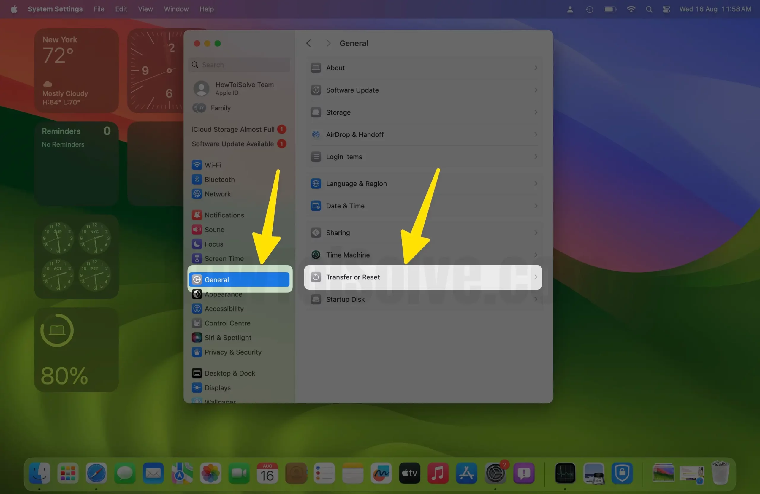 Transfer and Reset Settings on Mac