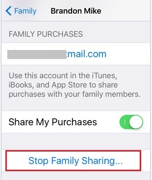 how to leave a family sharing membership