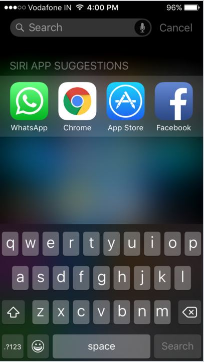 ways to find app on iPhone, iPad from Spotlight search