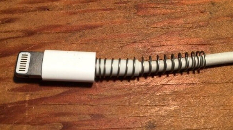 USB Lightning Cable Frayed Out Fixed with Spring