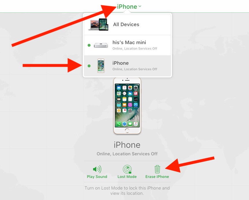 1 remotely remove iPhone activation on iCloud.com