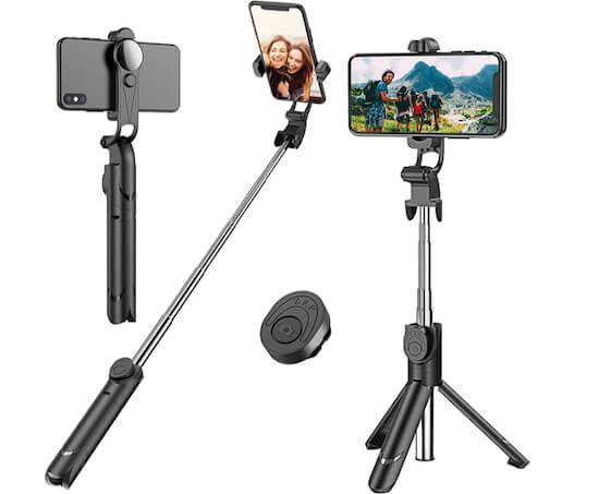 Extendable Selfie Stick Tripod with Detachable Wireless Remote