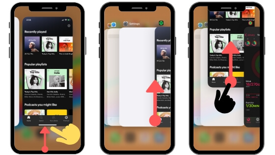 Принудительно закрыть фоновое приложение на iPhone [No Home Button iPhone X or Later]