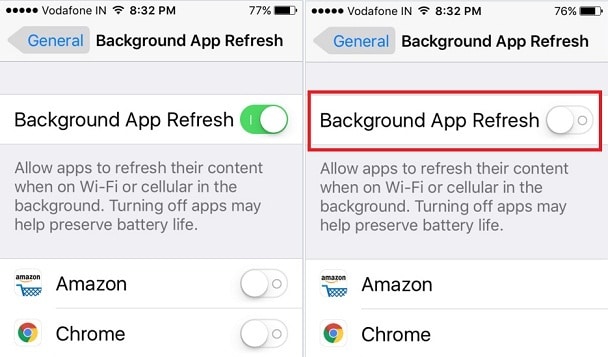 background App Refresh on iPhone SE