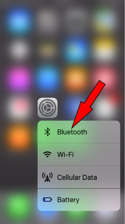 enable disable Bluetooth with 3D touch on iPhone 7 - 7 Plus iOS 10.2 later