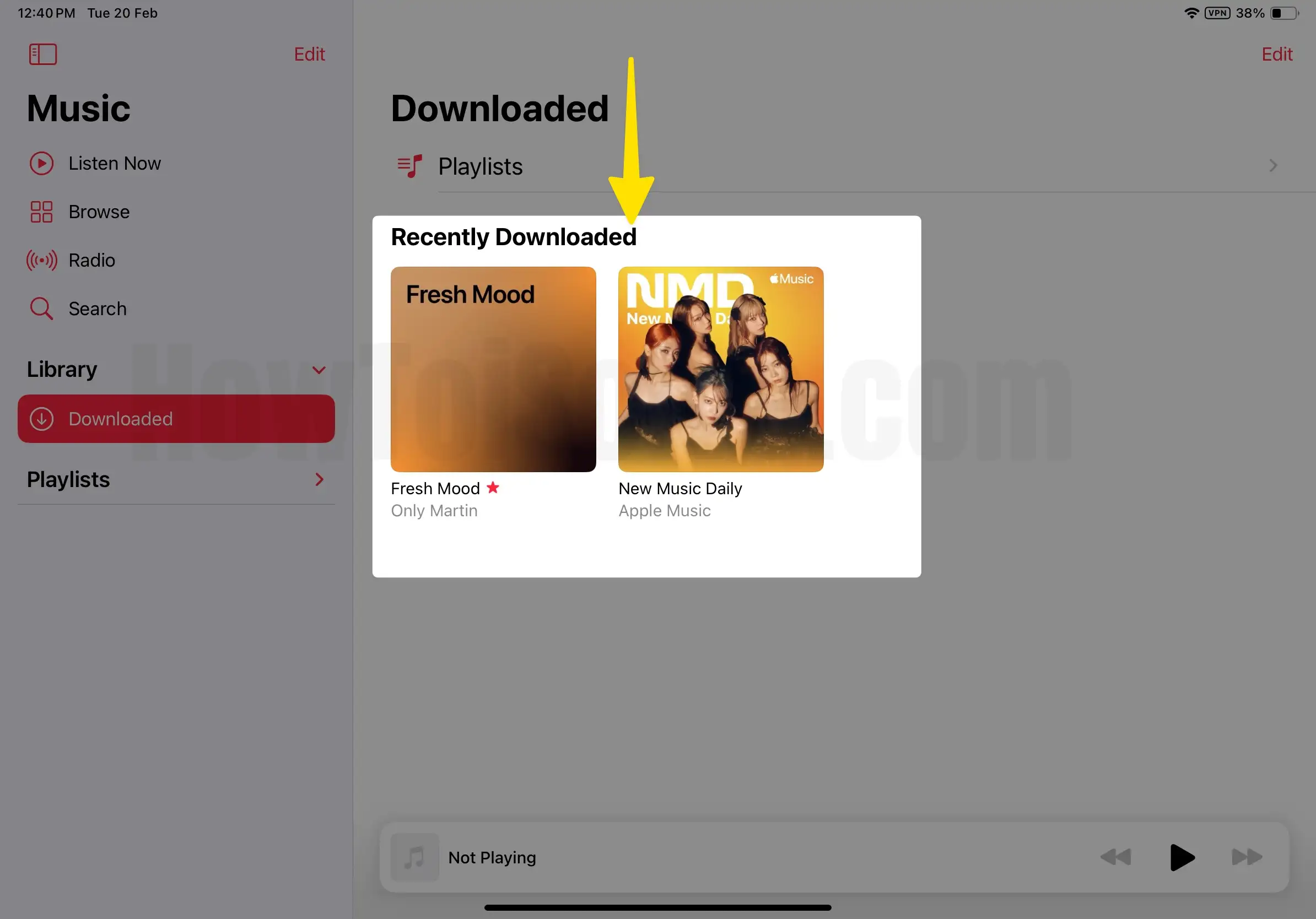 Easily show offline music From Dowloaded Folder on iPad
