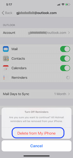 Delete Reminder Data from iPhone Reminder app