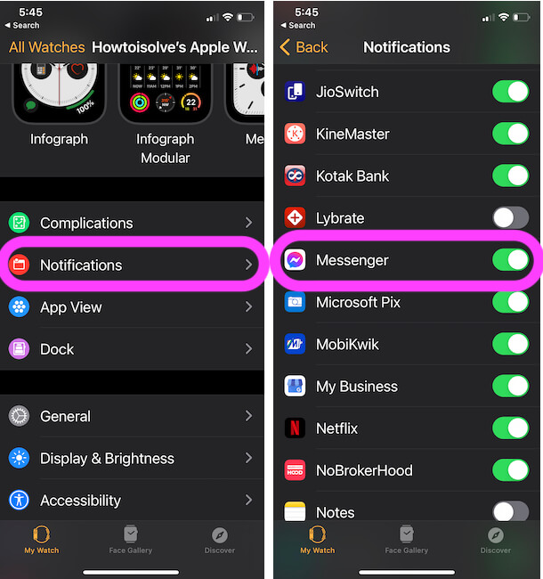 Get iPhone Messenger Notification for Apple Watch
