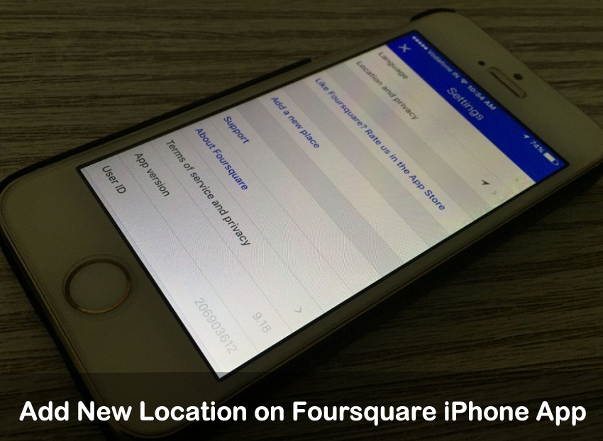 Add New Location on Foursquare iPhone App iOS 9