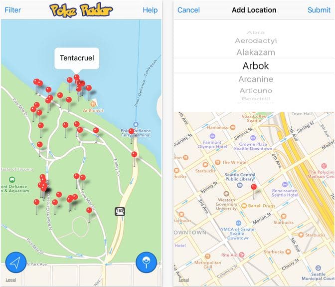 Find Pokémon with third party apps on iOS, iPhone/ iPad