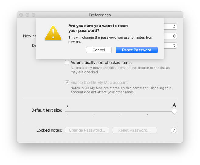 Go with Reset Password option on Macbook Mac