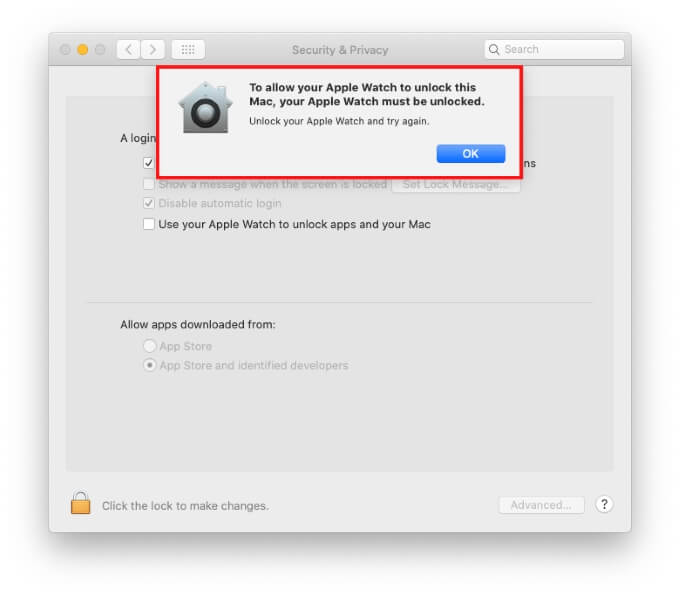 Unlock Apple Watch to Unlock Mac