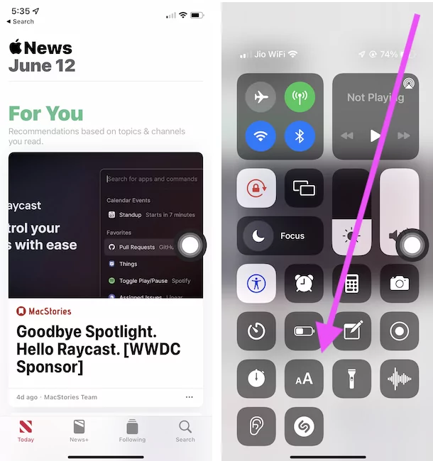 change-font-size-on-iphone-for-app-from-control-center